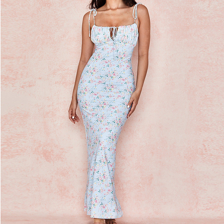 Sommerkleid Damen Lang Blumenmuster