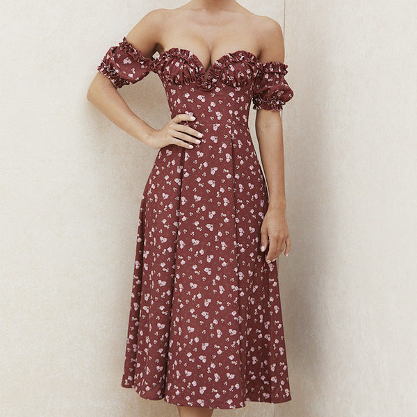 Sommerkleid Damen Lang Blumenmuster