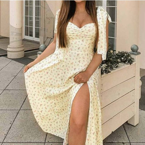 Sommerkleid Damen Lang Blumenmuster