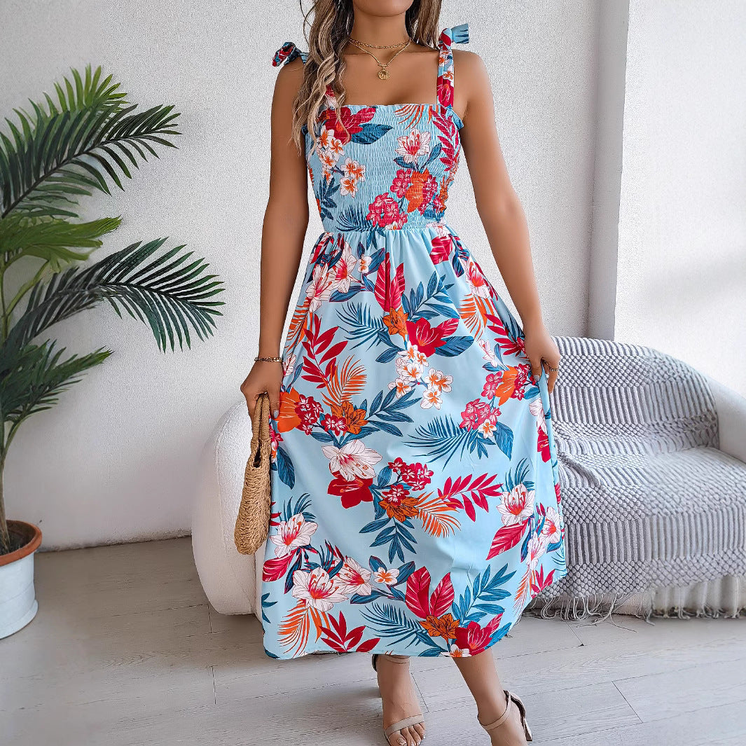 Trägerkleid Korsettstil Rückenfrei Strandkleid Urlaub Elegant Figurbetont