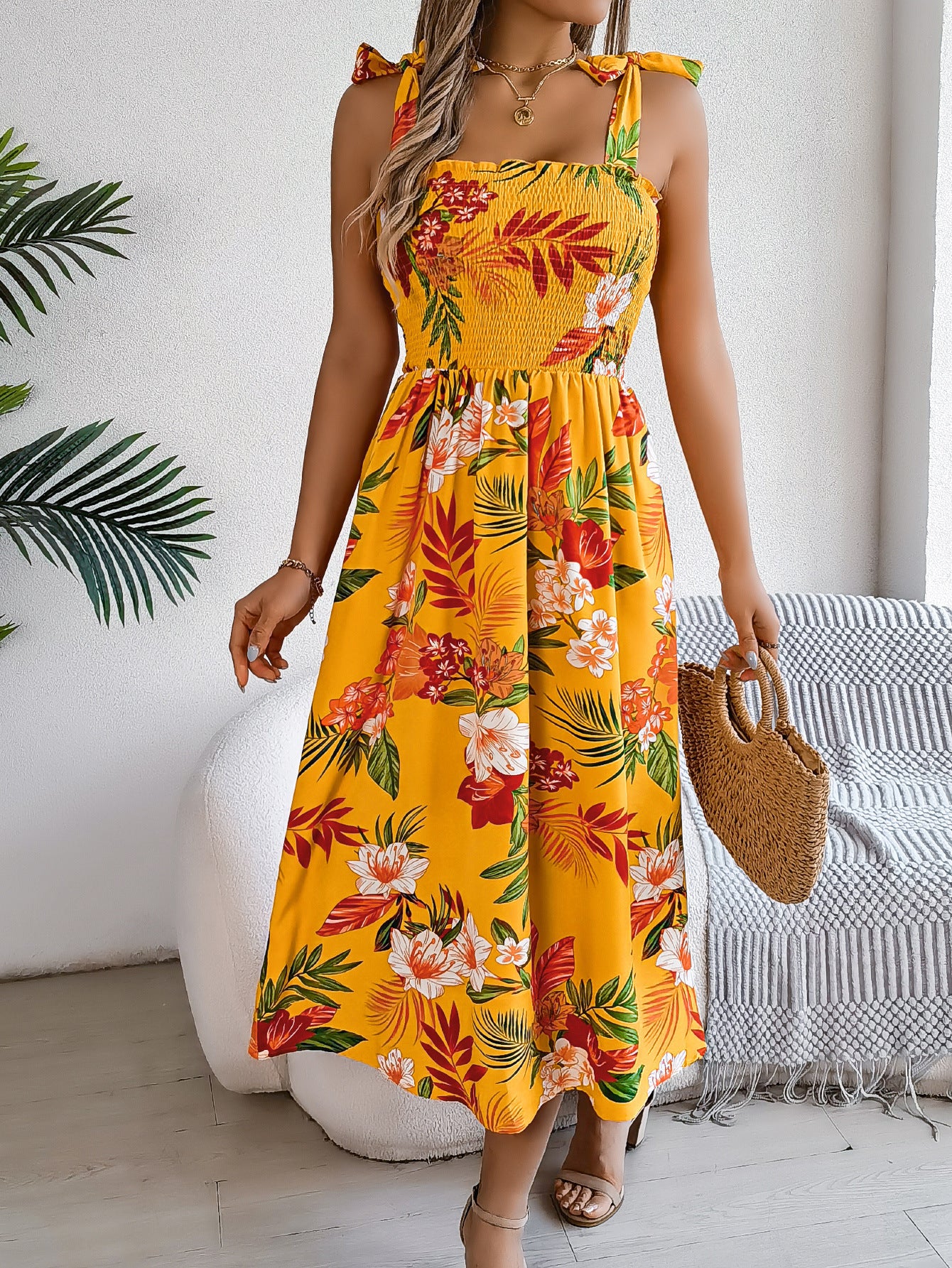 Trägerkleid Korsettstil Rückenfrei Strandkleid Urlaub Elegant Figurbetont