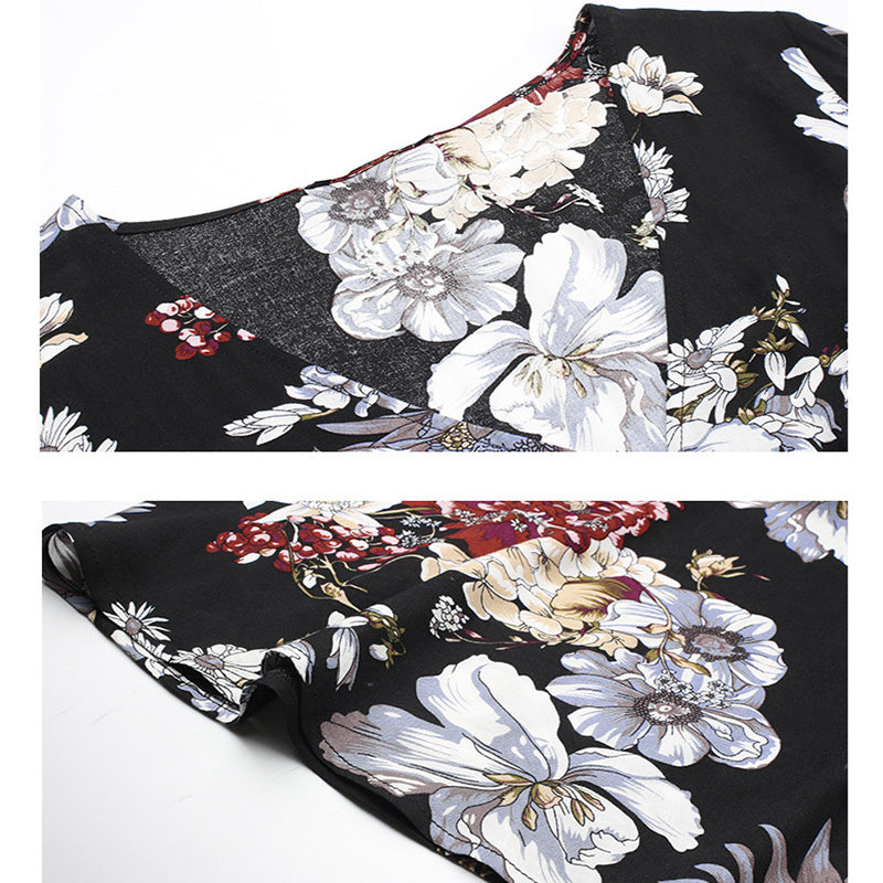 Sommerkleid mit Blumenmuster und V-Ausschnitt