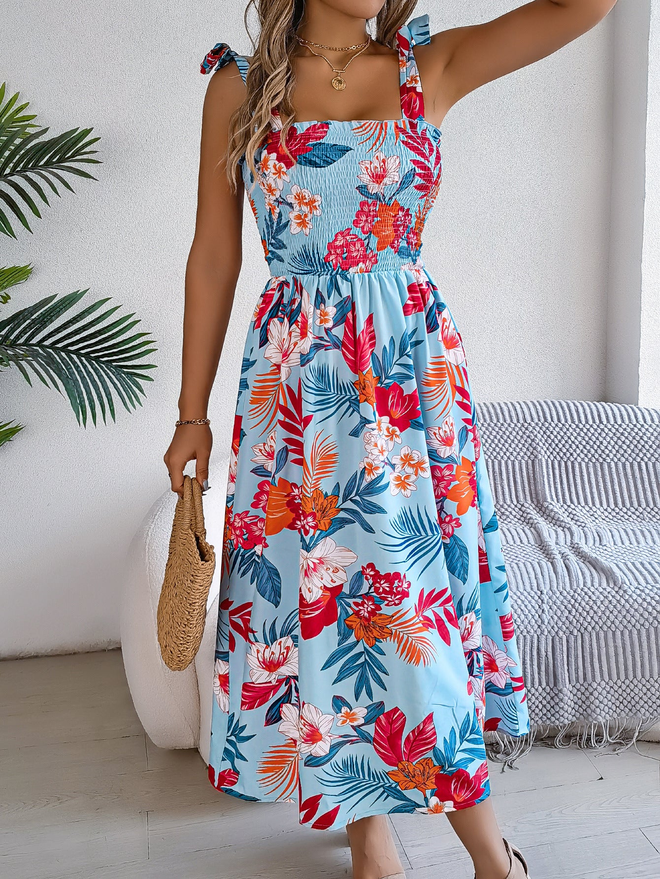 Trägerkleid Korsettstil Rückenfrei Strandkleid Urlaub Elegant Figurbetont
