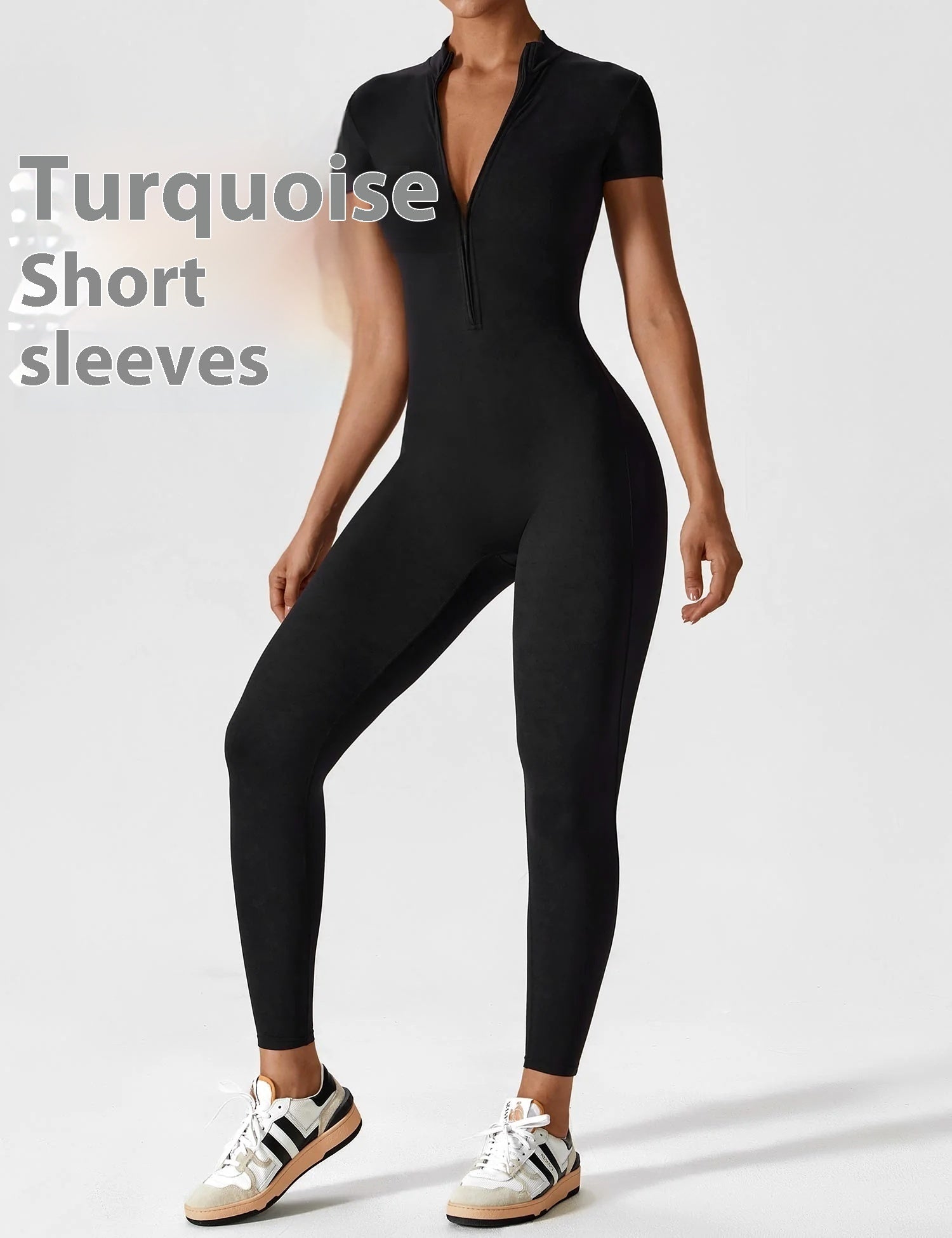 Sportlicher Yoga-Jumpsuit – Langarm & eng anliegend