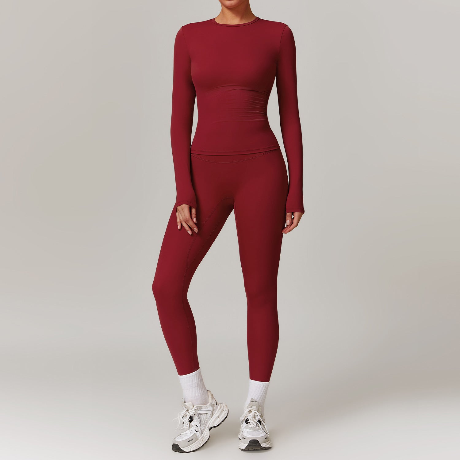 Fitness-Set Damen – Trainingsanzug mit High Waist Leggings