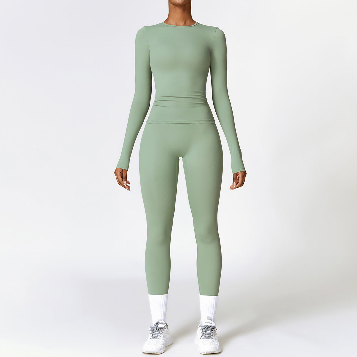 Fitness-Set Damen – Trainingsanzug mit High Waist Leggings
