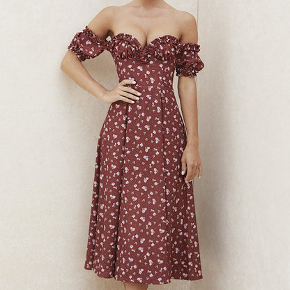 Sommerkleid Damen Lang Blumenmuster