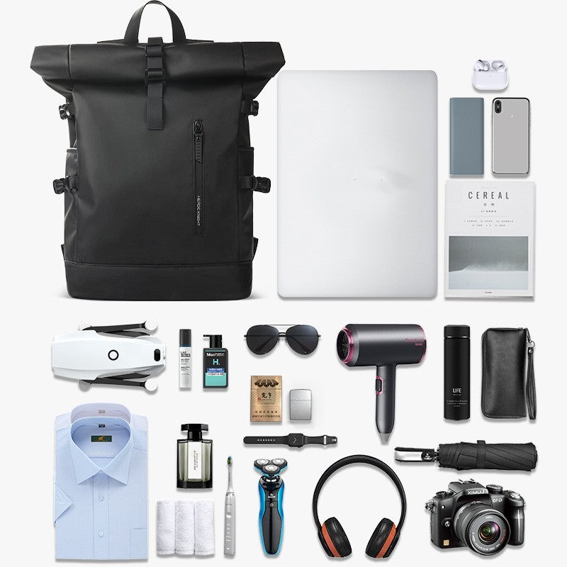 Rolltop-Rucksack mit Laptopfach