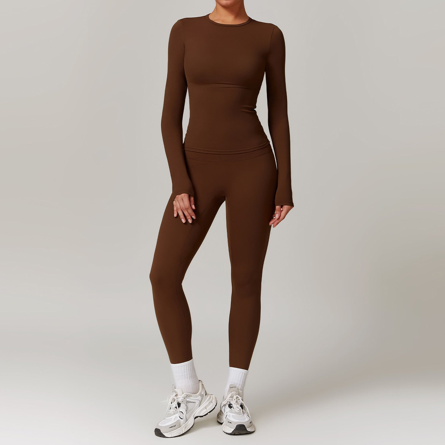 Fitness-Set Damen – Trainingsanzug mit High Waist Leggings