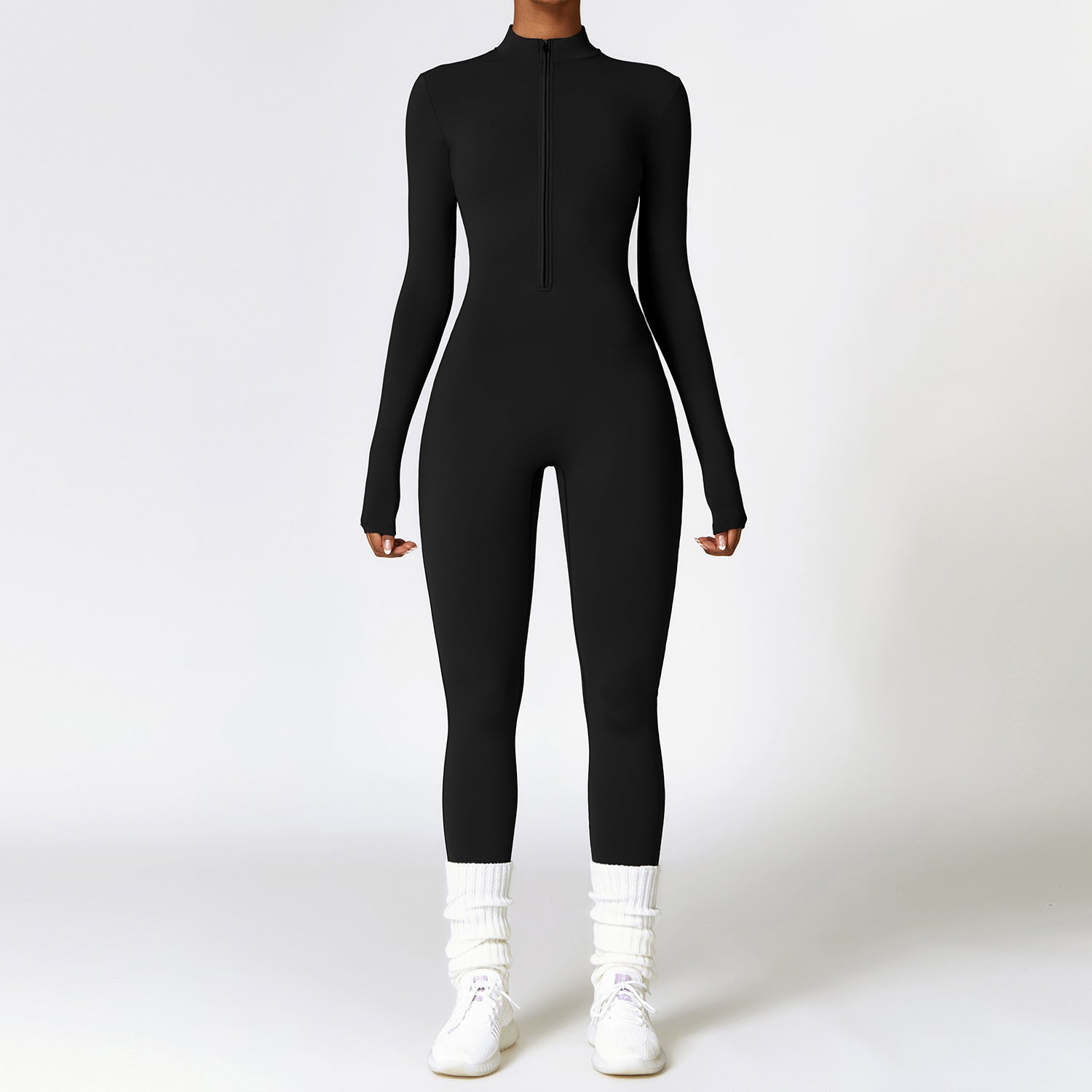 Langarm Fitness-Jumpsuit – Enganliegend & bequem