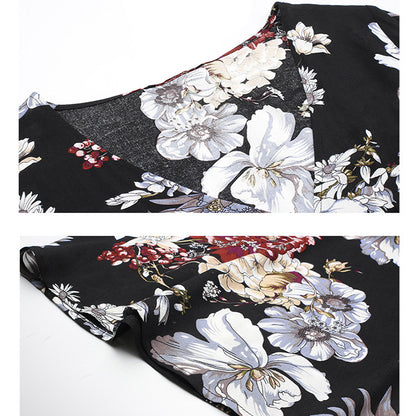 Sommerkleid mit Blumenmuster und V-Ausschnitt