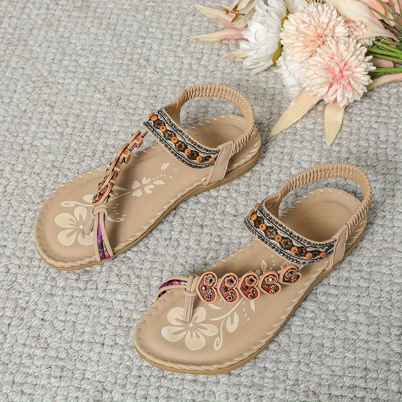 Böhmische Blumen-Sandalen für Damen