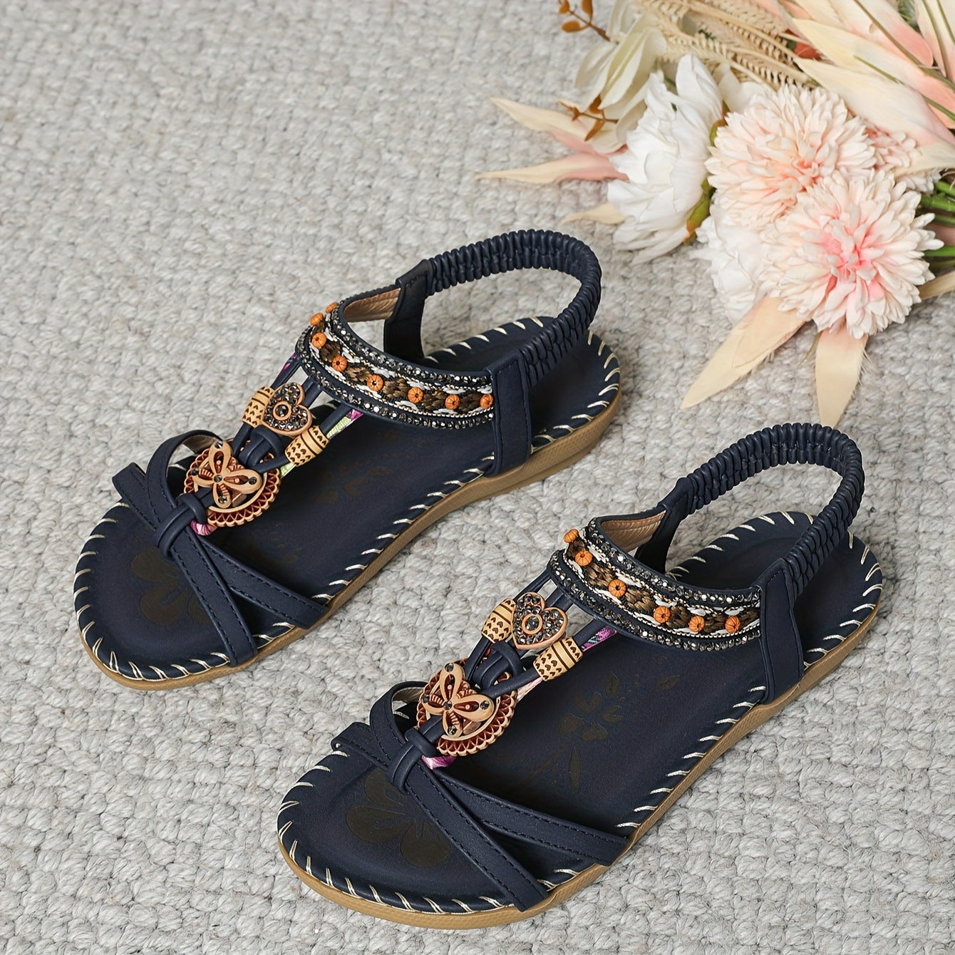 Böhmische Blumen-Sandalen für Damen