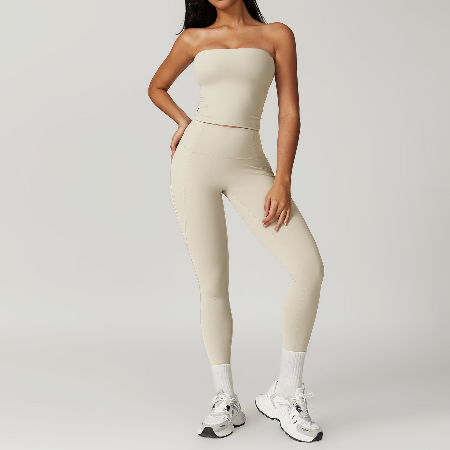 Sportset Damen – High Waist Yoga Leggings & Top