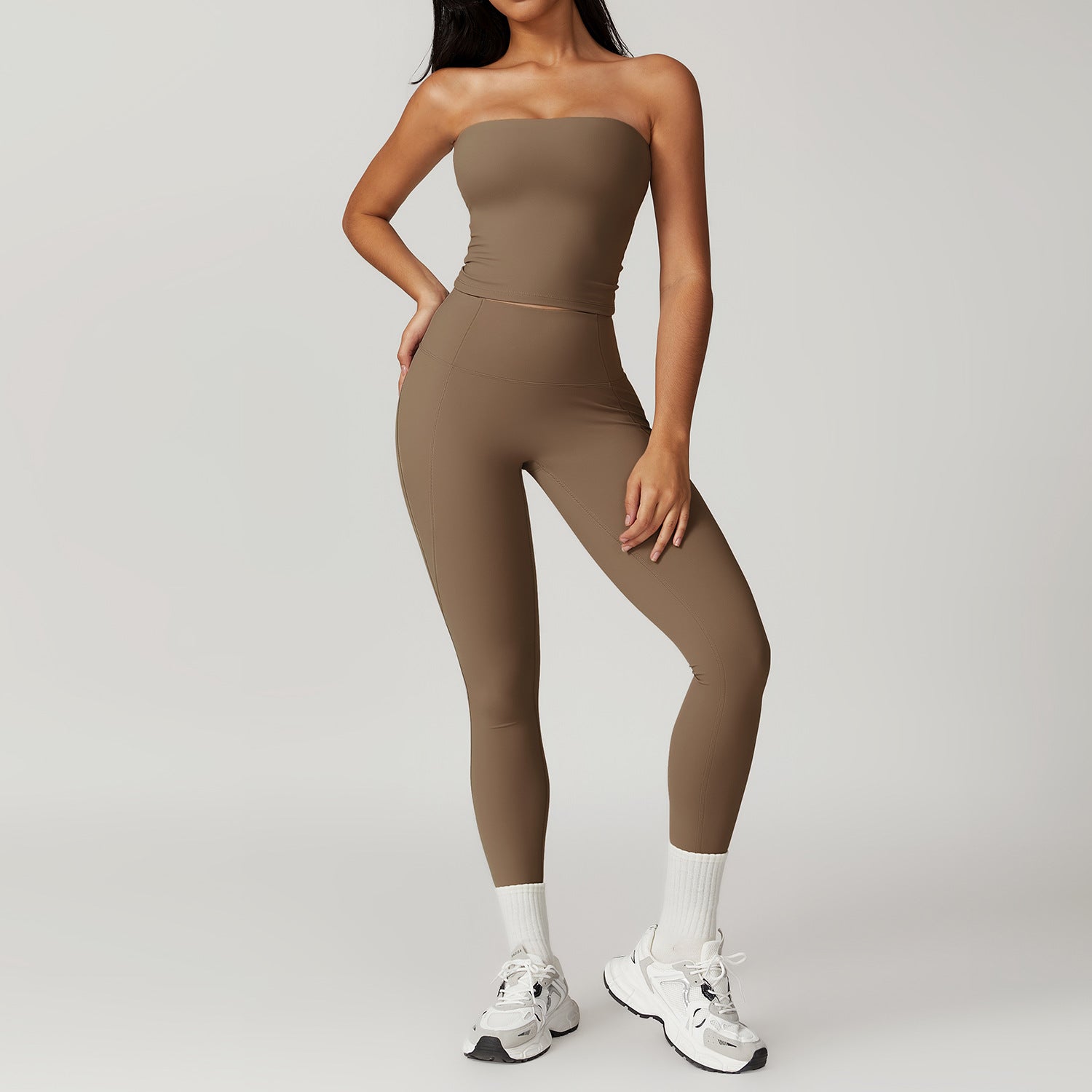Sportset Damen – High Waist Yoga Leggings & Top