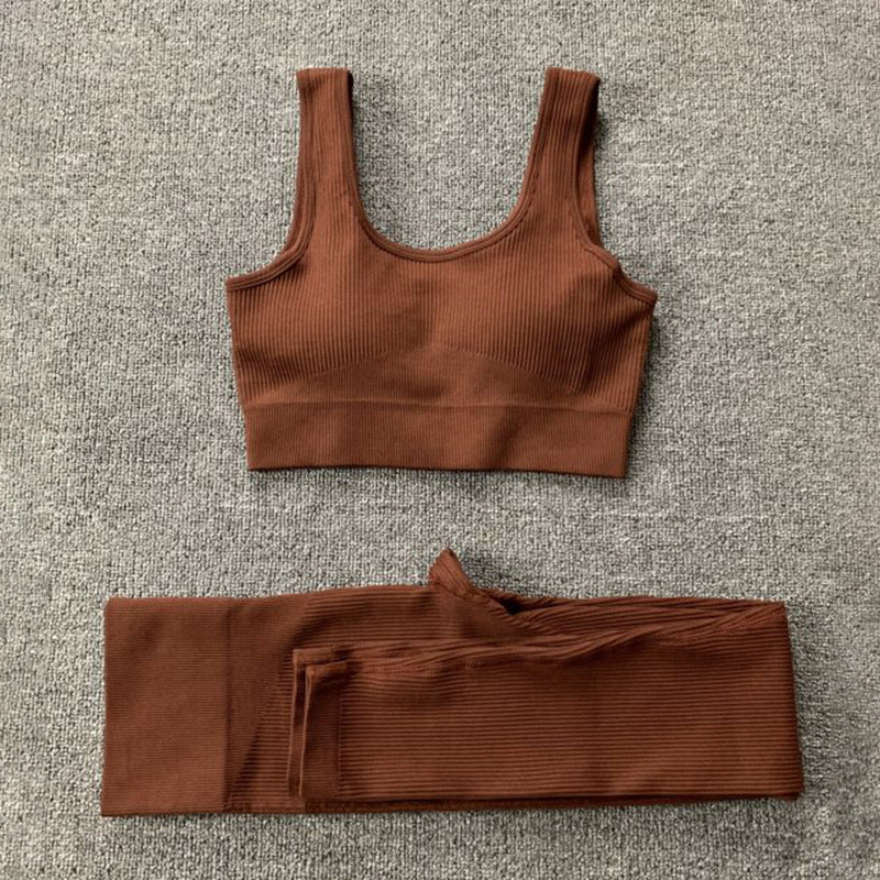 Nahtloses 2-teiliges Yoga-Set Damen