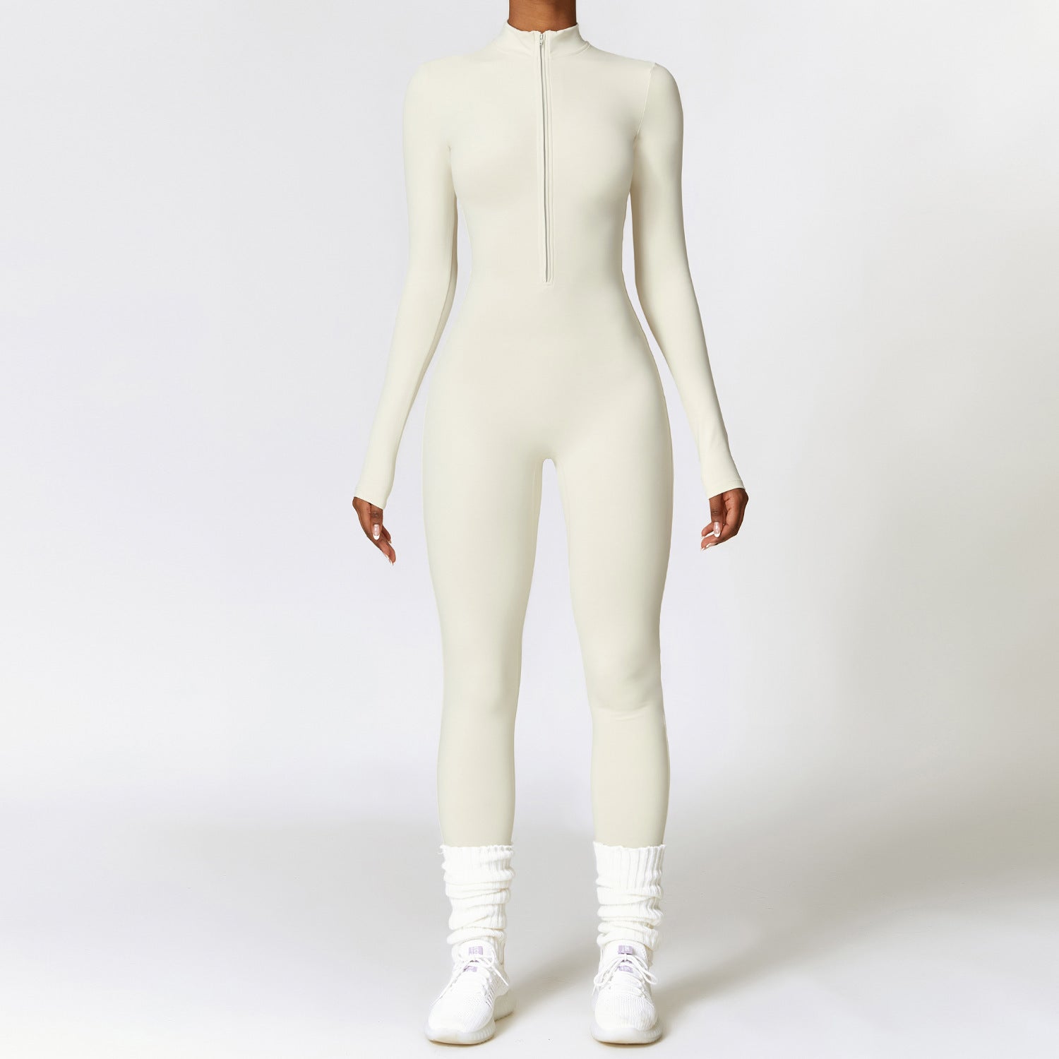 Langarm Fitness-Jumpsuit – Enganliegend & bequem