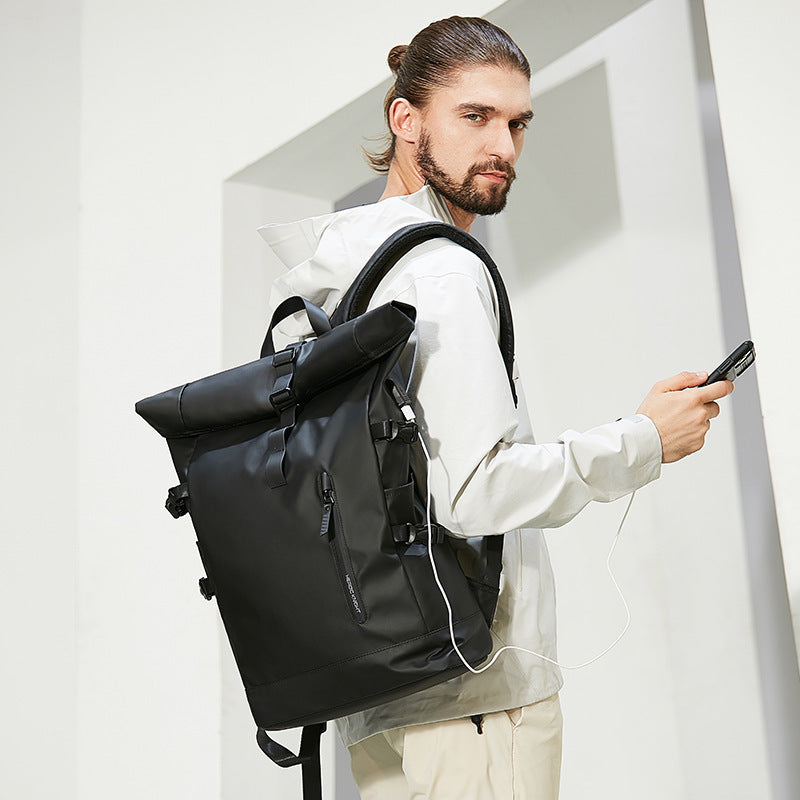 Rolltop-Rucksack mit Laptopfach