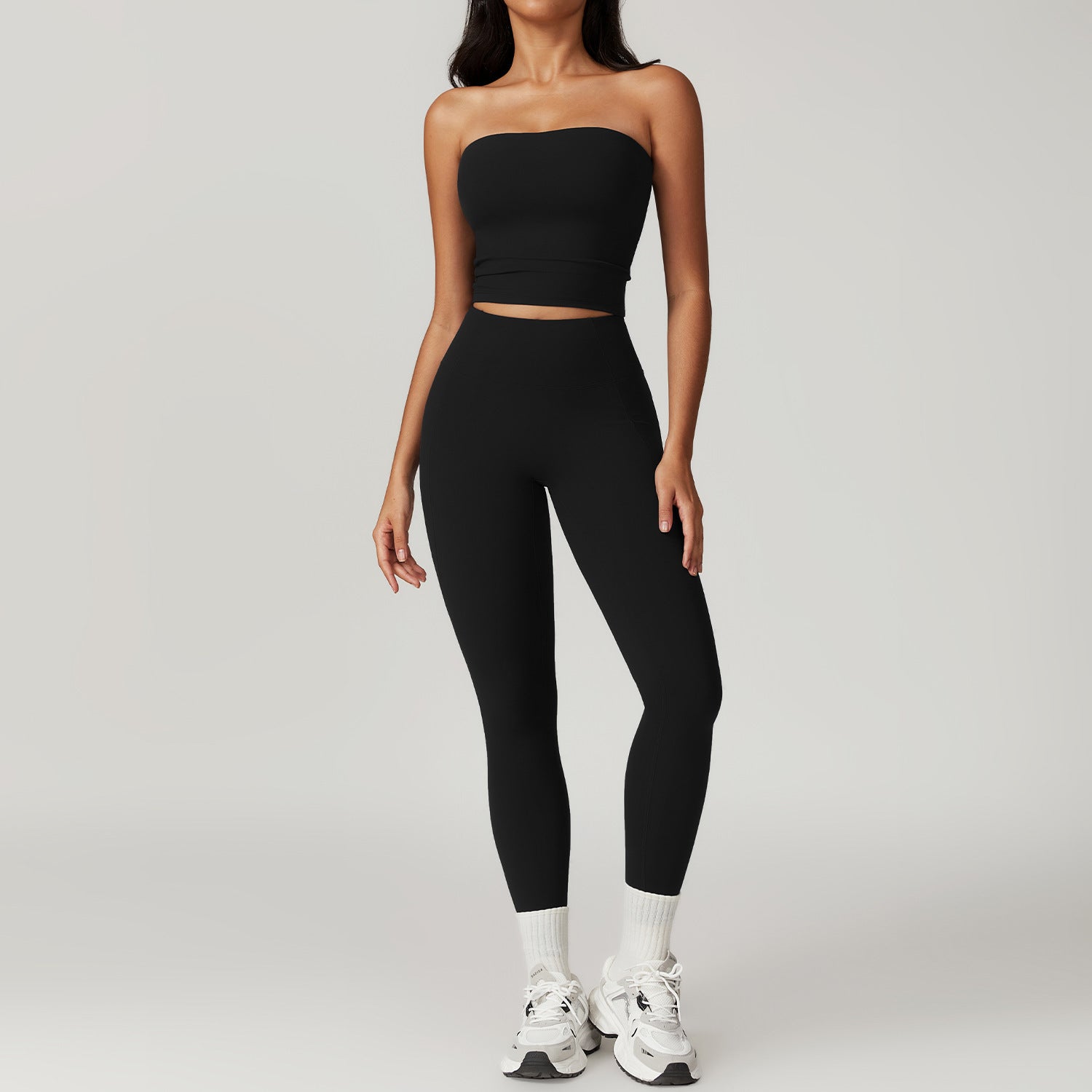 Sportset Damen – High Waist Yoga Leggings & Top