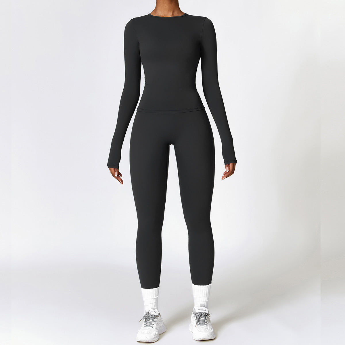 Fitness-Set Damen – Trainingsanzug mit High Waist Leggings